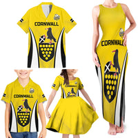 Custom Cornwall Rugby Family Matching Tank Maxi Dress and Hawaiian Shirt Cornish Chough Go Champion - Wonder Print Shop
