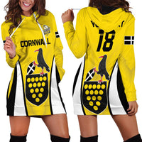 Custom Cornwall Rugby Hoodie Dress Cornish Chough Go Champion - Wonder Print Shop