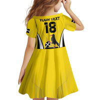 Custom Cornwall Rugby Kid Short Sleeve Dress Cornish Chough Go Champion - Wonder Print Shop
