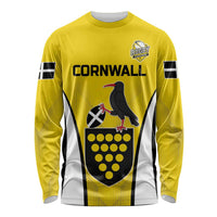 Custom Cornwall Rugby Long Sleeve Shirt Cornish Chough Go Champion - Wonder Print Shop