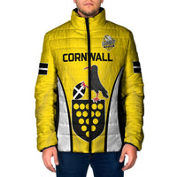 Custom Cornwall Rugby Padded Jacket Cornish Chough Go Champion - Wonder Print Shop