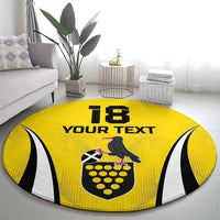Custom Cornwall Rugby Round Carpet Cornish Chough Go Champion - Wonder Print Shop