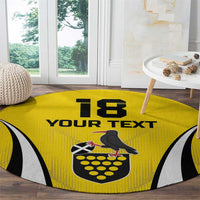Custom Cornwall Rugby Round Carpet Cornish Chough Go Champion - Wonder Print Shop
