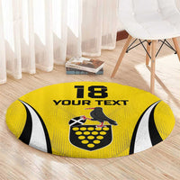 Custom Cornwall Rugby Round Carpet Cornish Chough Go Champion - Wonder Print Shop