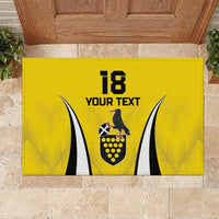 Custom Cornwall Rugby Rubber Doormat Cornish Chough Go Champion - Wonder Print Shop
