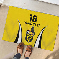 Custom Cornwall Rugby Rubber Doormat Cornish Chough Go Champion - Wonder Print Shop