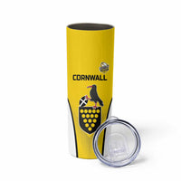 Custom Cornwall Rugby Skinny Tumbler Cornish Chough Go Champion - Wonder Print Shop