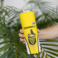 Custom Cornwall Rugby Skinny Tumbler Cornish Chough Go Champion - Wonder Print Shop