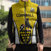 Custom Cornwall Rugby Sleeveless Puffer Jacket Cornish Chough Go Champion - Wonder Print Shop