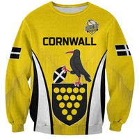 Custom Cornwall Rugby Sweatshirt Cornish Chough Go Champion - Wonder Print Shop