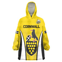 Custom Cornwall Rugby Wearable Blanket Hoodie Cornish Chough Go Champion - Wonder Print Shop