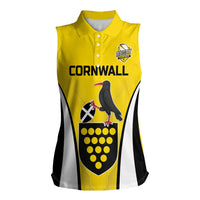 Custom Cornwall Rugby Women Sleeveless Polo Shirt Cornish Chough Go Champion - Wonder Print Shop