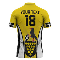 Custom Cornwall Rugby Zipper Polo Shirt Cornish Chough Go Champion - Wonder Print Shop