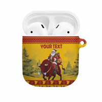 Personalized Spain Christmas AirPods Case Santa Riding Red Bull Feliz Navidad - Wonder Print Shop