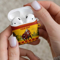 Personalized Spain Christmas AirPods Case Santa Riding Red Bull Feliz Navidad - Wonder Print Shop