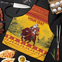 Personalized Spain Christmas Apron Santa Riding Red Bull Feliz Navidad - Wonder Print Shop