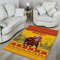 Personalized Spain Christmas Area Rug Santa Riding Red Bull Feliz Navidad - Wonder Print Shop