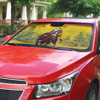 Personalized Spain Christmas Auto Sun Shade Santa Riding Red Bull Feliz Navidad - Wonder Print Shop