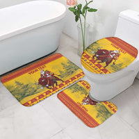 Personalized Spain Christmas Bathroom Set Santa Riding Red Bull Feliz Navidad - Wonder Print Shop