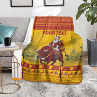 Personalized Spain Christmas Blanket Santa Riding Red Bull Feliz Navidad - Wonder Print Shop