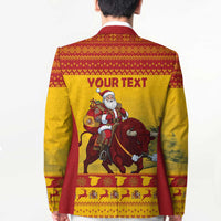 Personalized Spain Christmas Blazer Santa Riding Red Bull Feliz Navidad - Wonder Print Shop