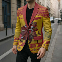Personalized Spain Christmas Blazer Santa Riding Red Bull Feliz Navidad - Wonder Print Shop