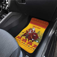 Personalized Spain Christmas Car Mats Santa Riding Red Bull Feliz Navidad - Wonder Print Shop
