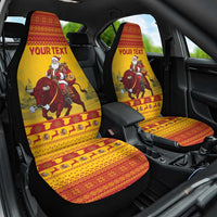 Personalized Spain Christmas Car Seat Cover Santa Riding Red Bull Feliz Navidad - Wonder Print Shop