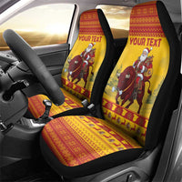Personalized Spain Christmas Car Seat Cover Santa Riding Red Bull Feliz Navidad - Wonder Print Shop