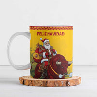 Personalized Spain Christmas Ceramic Mug Santa Riding Red Bull Feliz Navidad - Wonder Print Shop