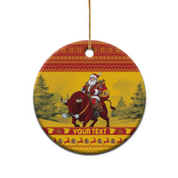 Personalized Spain Christmas Ceramic Ornament Santa Riding Red Bull Feliz Navidad - Wonder Print Shop