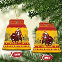 Personalized Spain Christmas Ceramic Ornament Santa Riding Red Bull Feliz Navidad - Wonder Print Shop