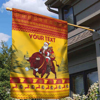 Personalized Spain Christmas Garden Flag Santa Riding Red Bull Feliz Navidad - Wonder Print Shop