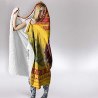 Personalized Spain Christmas Hooded Blanket Santa Riding Red Bull Feliz Navidad - Wonder Print Shop