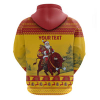 Personalized Spain Christmas Hoodie Santa Riding Red Bull Feliz Navidad - Wonder Print Shop