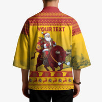 Personalized Spain Christmas Kimono Santa Riding Red Bull Feliz Navidad - Wonder Print Shop
