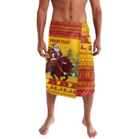 Personalized Spain Christmas Lavalava Santa Riding Red Bull Feliz Navidad - Wonder Print Shop