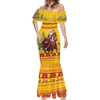 Personalized Spain Christmas Mermaid Dress Santa Riding Red Bull Feliz Navidad - Wonder Print Shop