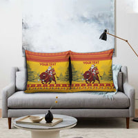 Personalized Spain Christmas Pillow Cover Santa Riding Red Bull Feliz Navidad - Wonder Print Shop