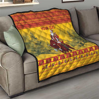 Personalized Spain Christmas Quilt Santa Riding Red Bull Feliz Navidad - Wonder Print Shop