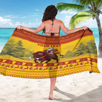 Personalized Spain Christmas Sarong Santa Riding Red Bull Feliz Navidad - Wonder Print Shop