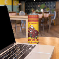 Personalized Spain Christmas Skinny Tumbler Santa Riding Red Bull Feliz Navidad - Wonder Print Shop