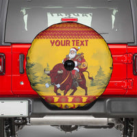 Personalized Spain Christmas Spare Tire Cover Santa Riding Red Bull Feliz Navidad - Wonder Print Shop