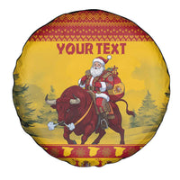 Personalized Spain Christmas Spare Tire Cover Santa Riding Red Bull Feliz Navidad - Wonder Print Shop