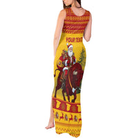 Personalized Spain Christmas Tank Maxi Dress Santa Riding Red Bull Feliz Navidad - Wonder Print Shop