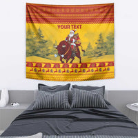 Personalized Spain Christmas Tapestry Santa Riding Red Bull Feliz Navidad - Wonder Print Shop