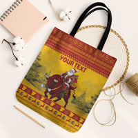 Personalized Spain Christmas Tote Bag Santa Riding Red Bull Feliz Navidad - Wonder Print Shop