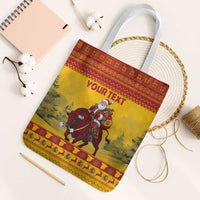 Personalized Spain Christmas Tote Bag Santa Riding Red Bull Feliz Navidad - Wonder Print Shop