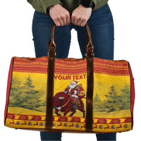 Personalized Spain Christmas Travel Bag Santa Riding Red Bull Feliz Navidad - Wonder Print Shop