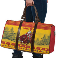 Personalized Spain Christmas Travel Bag Santa Riding Red Bull Feliz Navidad - Wonder Print Shop